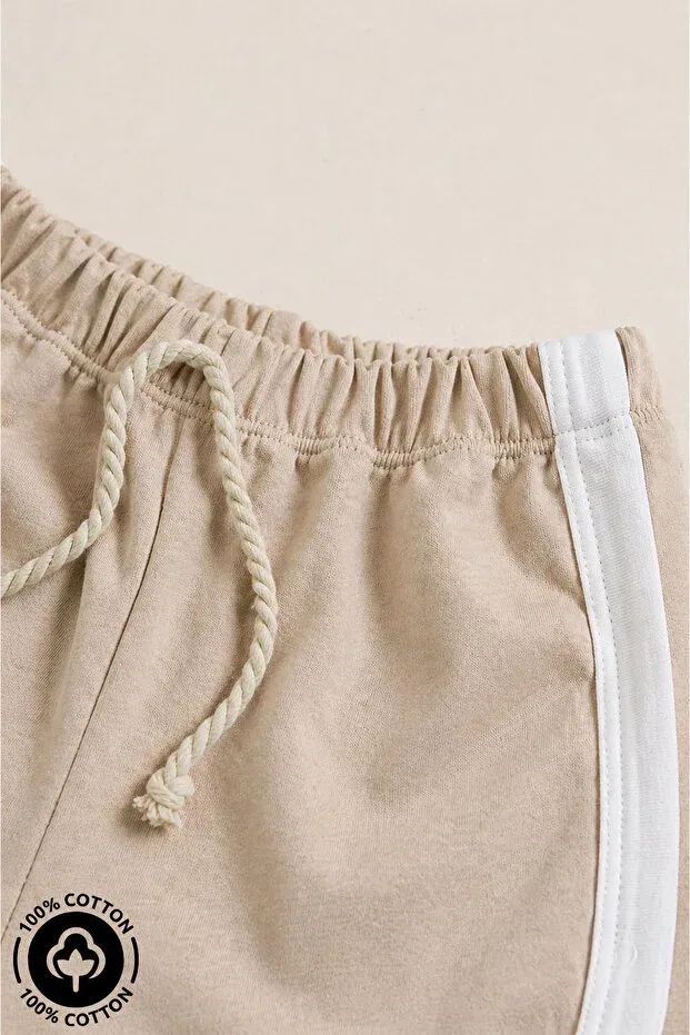 Детские шорты для девочек хлопковые Miniel, Beige — фото 3