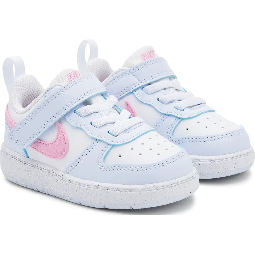 Детские кроссовки Kids' court borough low recraft для малышей Nike, White/Blue/Pink