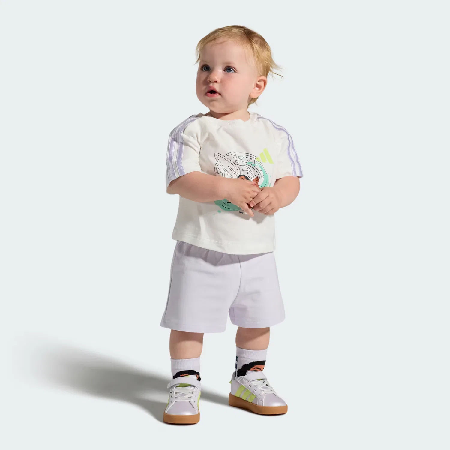 Детские кроссовки на липучках Disney Grand Court 3.0 Adidas Sportswear, Frozen Purple/Semi Frozen Lemon/Gum — фото 3