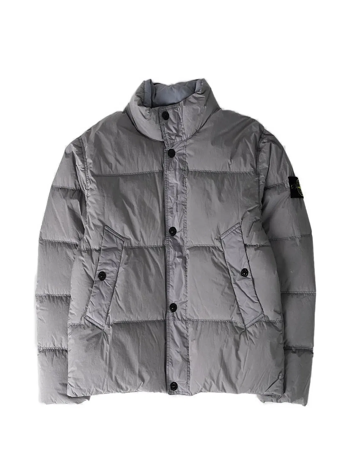 Пуховик Crinkle Reps NY серого цвета Stone Island, серый