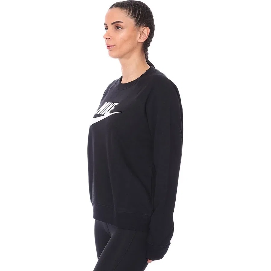 Женская флисовая футболка Nike W Nsw Essntl Flc Gx Crew, Черный — фото 3