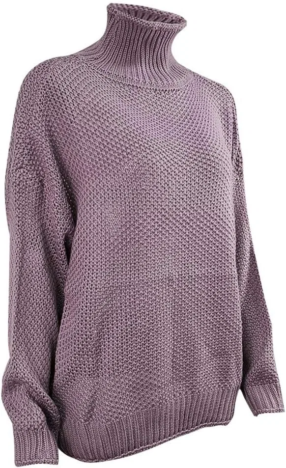Женский свитер оверсайз с длинным рукавом, модель Batwing Long Sleeve, A05- Purple — фото 4