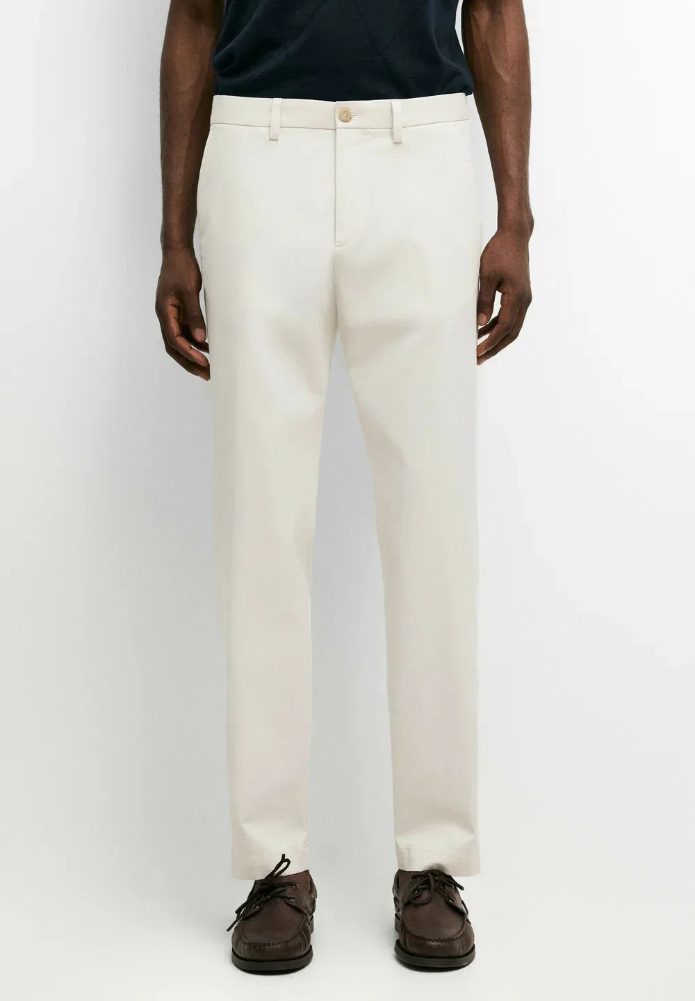 Брюки-Чиносы из смесовой хлопковой ткани, зауженного кроя Massimo Dutti, Beige