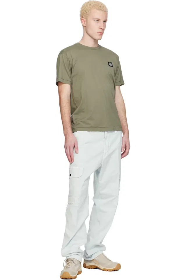 Футболка цвета хаки 2100027 из хлопкового трикажа 60/2 Stone Island — фото 4