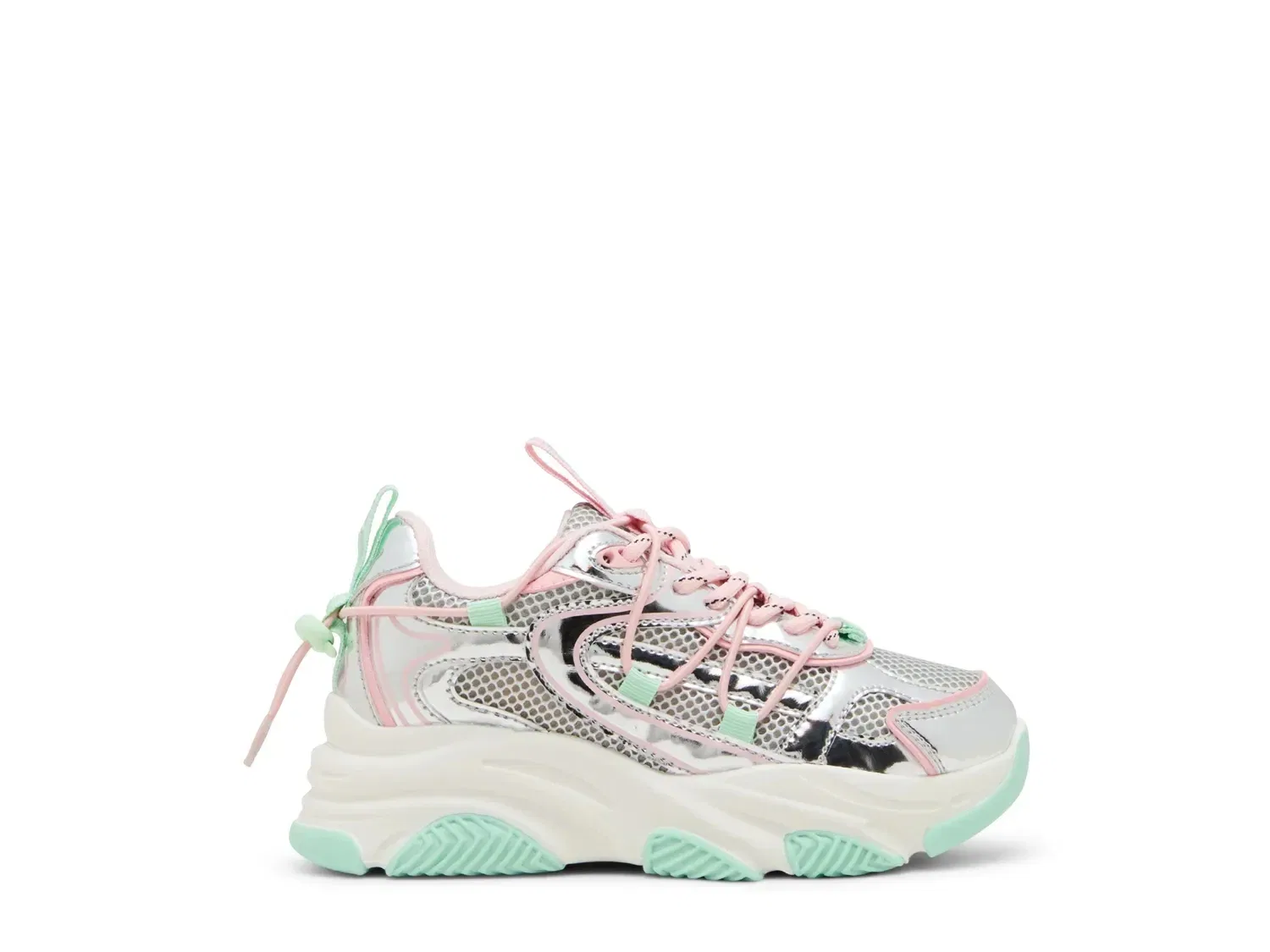 Кроссовки повседневные Key Sneaker, Steve Madden, серо-мятно-розовые — фото 2