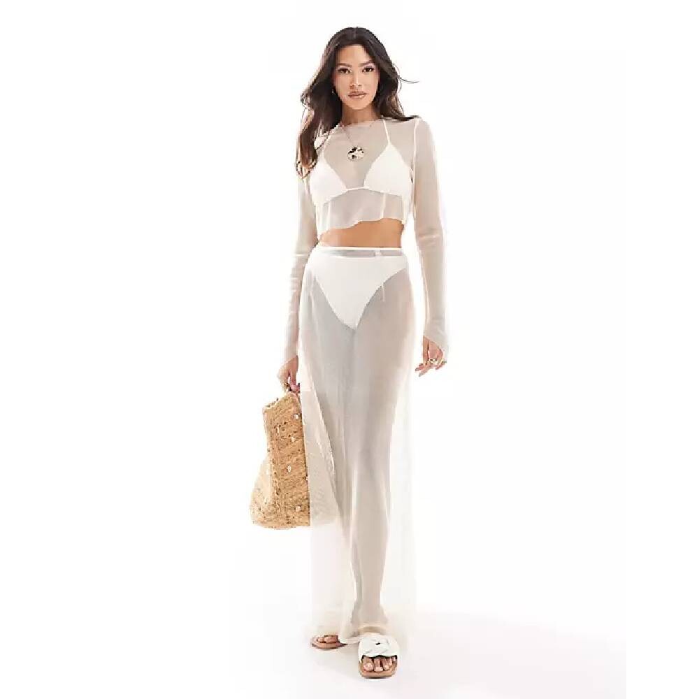 

Юбка Missyempire Metallic Wide, бежевый люрекс