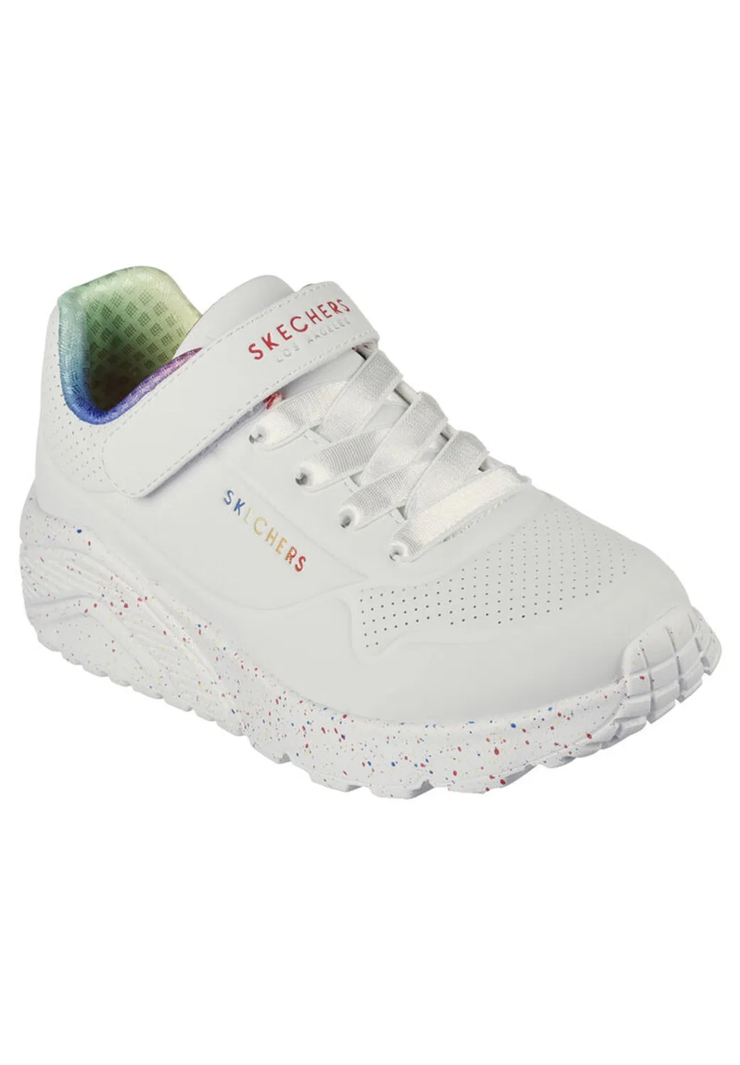 Детские кроссовки с принтом Uno Lite Rainbow Specks Skechers, Weiß