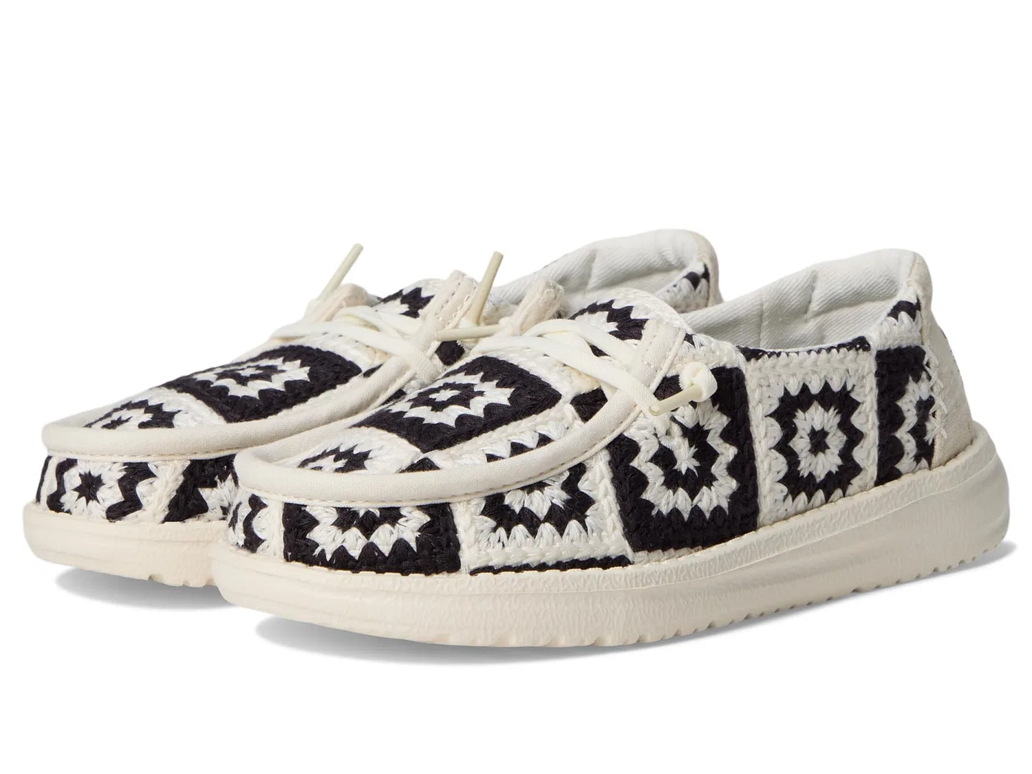 Детские кроссовки для девочек с принтом Wendy Boho HEYDUDE, Black Multicolor