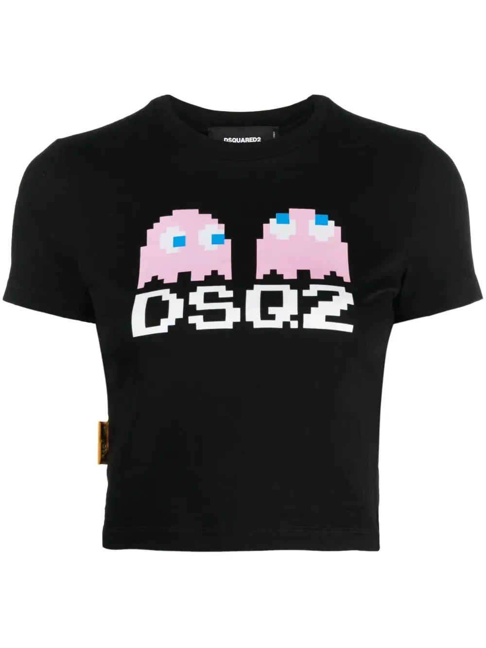 Укороченная футболка с графичным принтом из коллаборации с Pac-Man Dsquared2, черный
