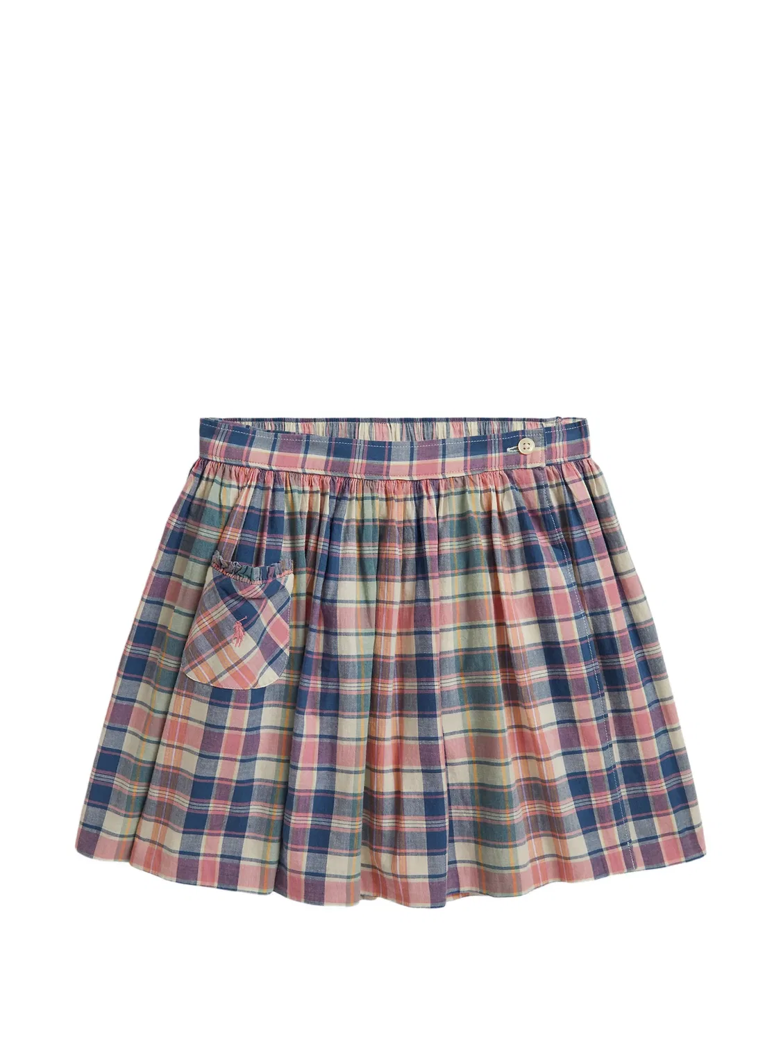Клетчатая юбка с оборками Polo Ralph Lauren Kids, синий