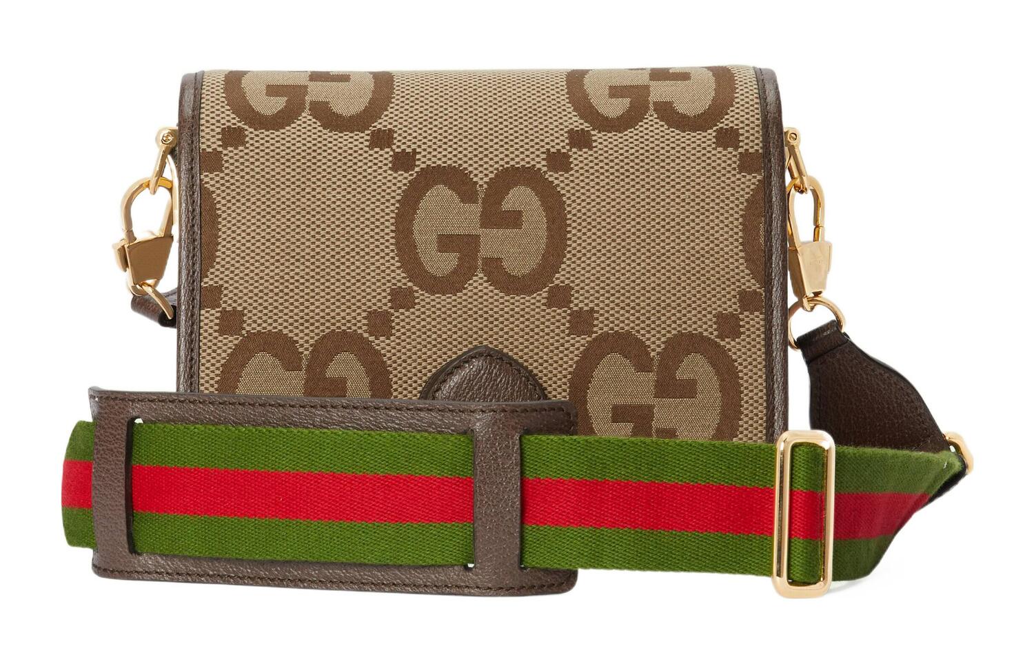Женская сумка-мессенджер GUCCI из канваса — фото 3