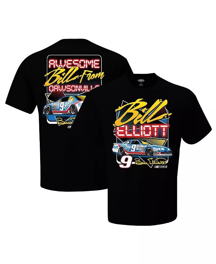 

Мужская черная двухсторонняя футболка Bill Elliott Dawsonville Checkered Flag Sports