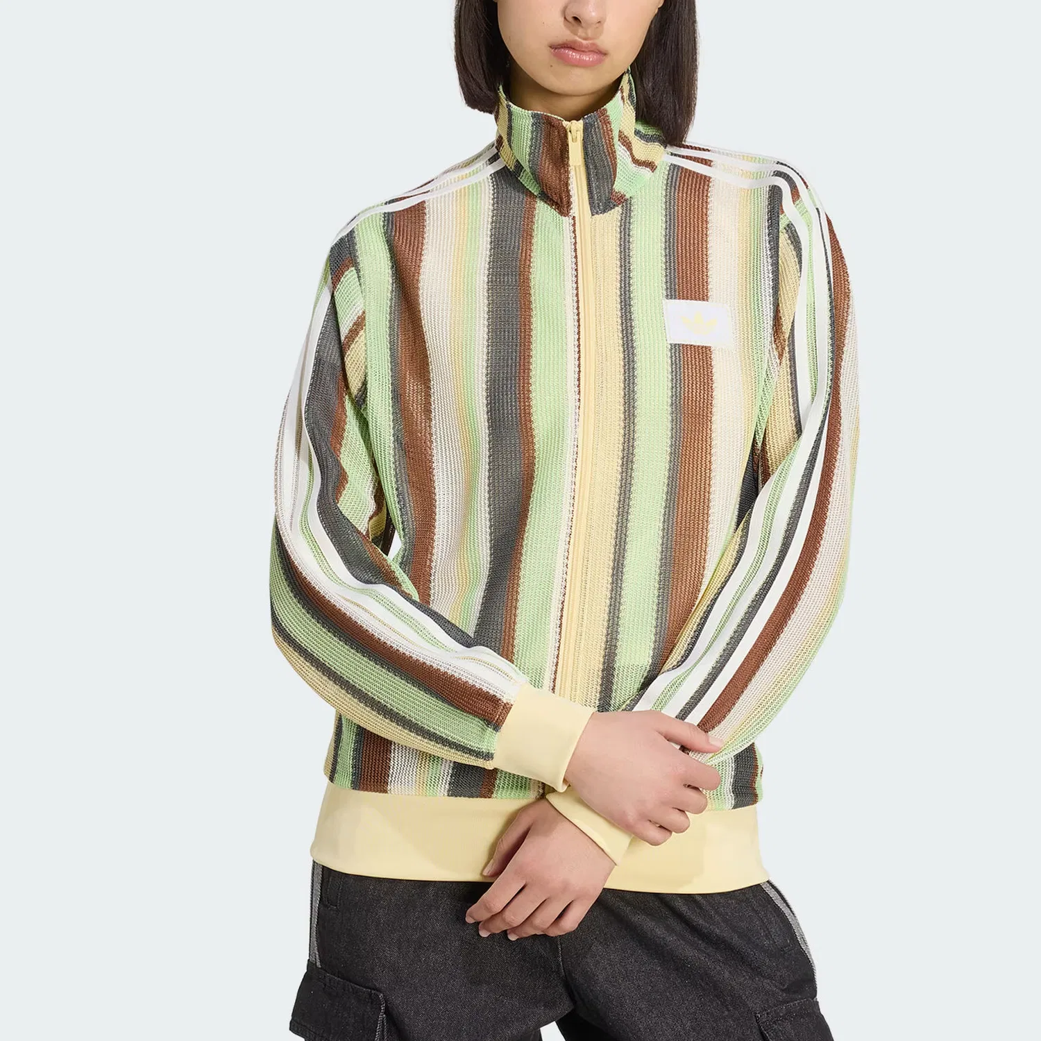 Куртка Firebird GLOW TRACK TOP женская Adidas Originals, Simple Yellow/Light Green/Red Brown/Gray — фото 3