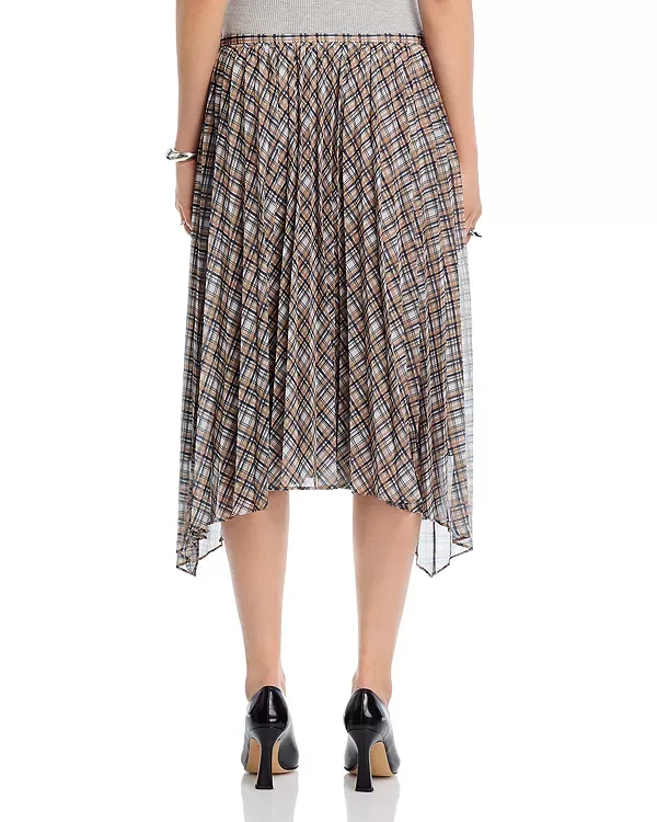 Асимметричная клетчатая юбка Acne Studios, Grey — фото 3