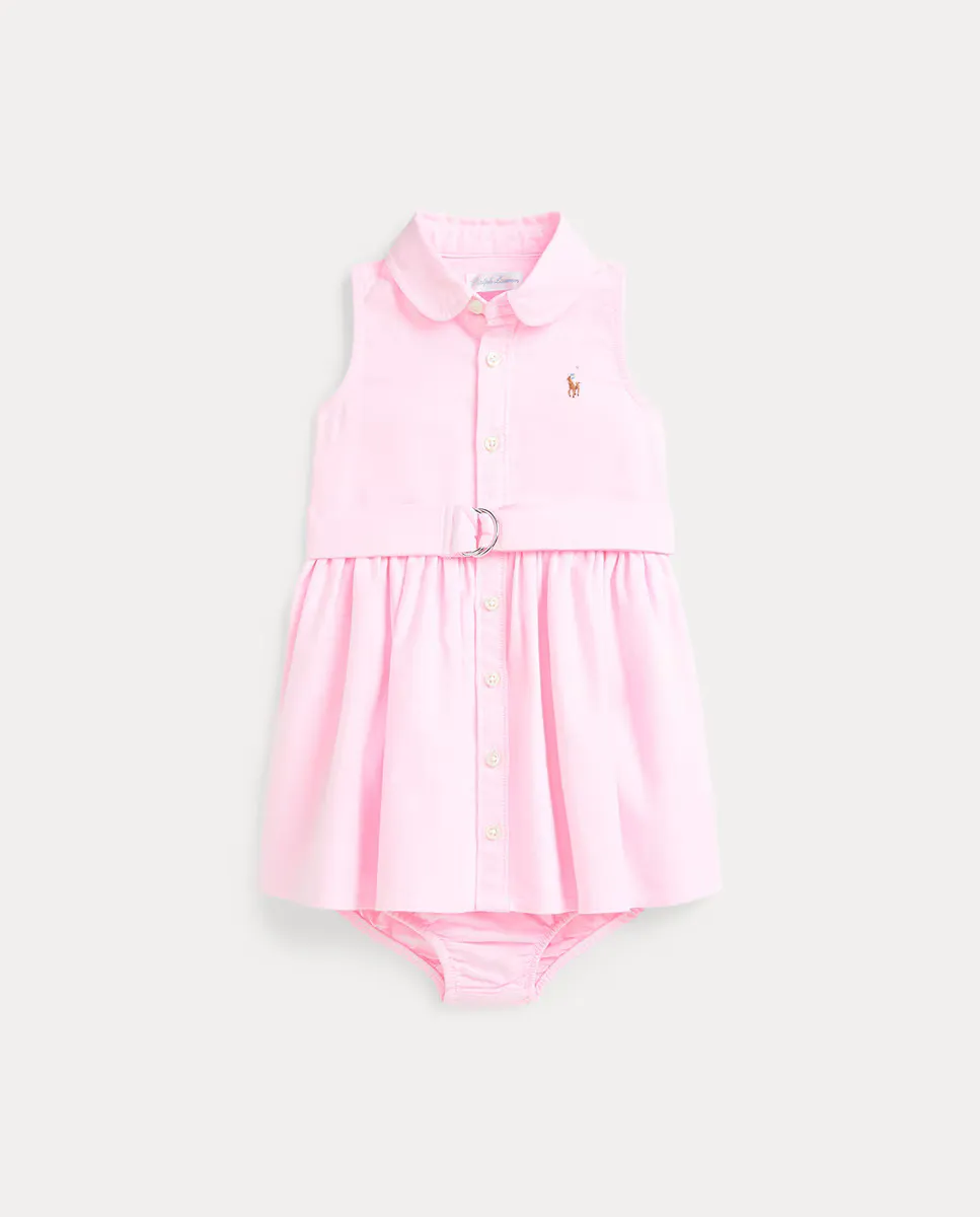 

Платье для девочки из хлопка без рукавов Polo Ralph Lauren, розовый