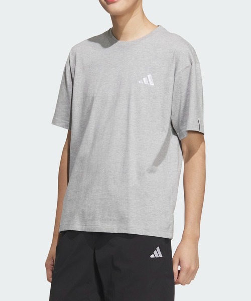 

Футболка свободного кроя с коротким рукавом, небольшой логотип Adidas, серый