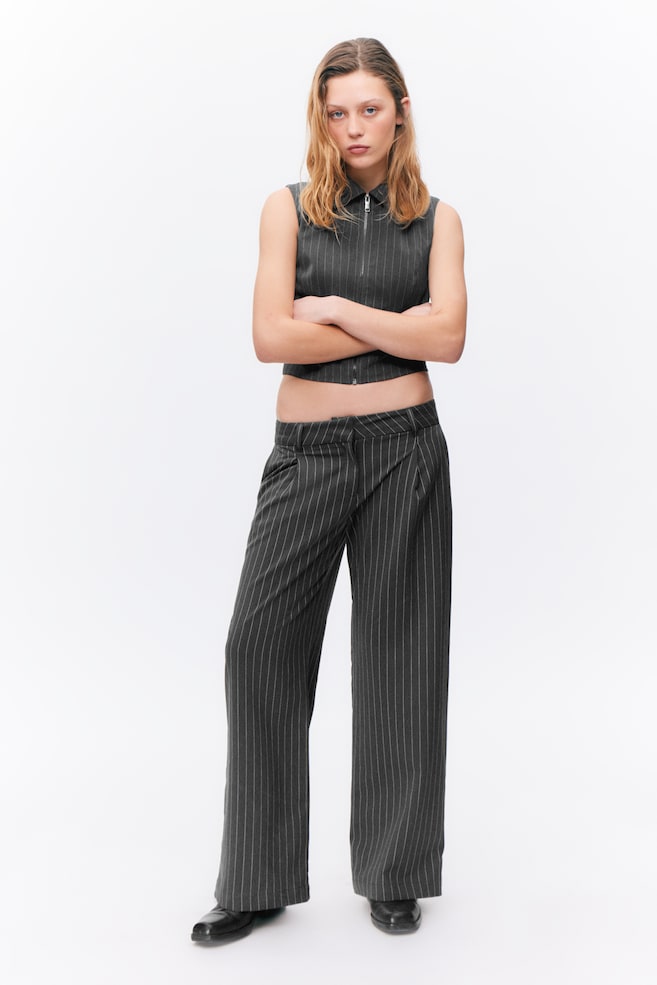 

Элегантные широкие брюки с заниженной талией Monki, серый