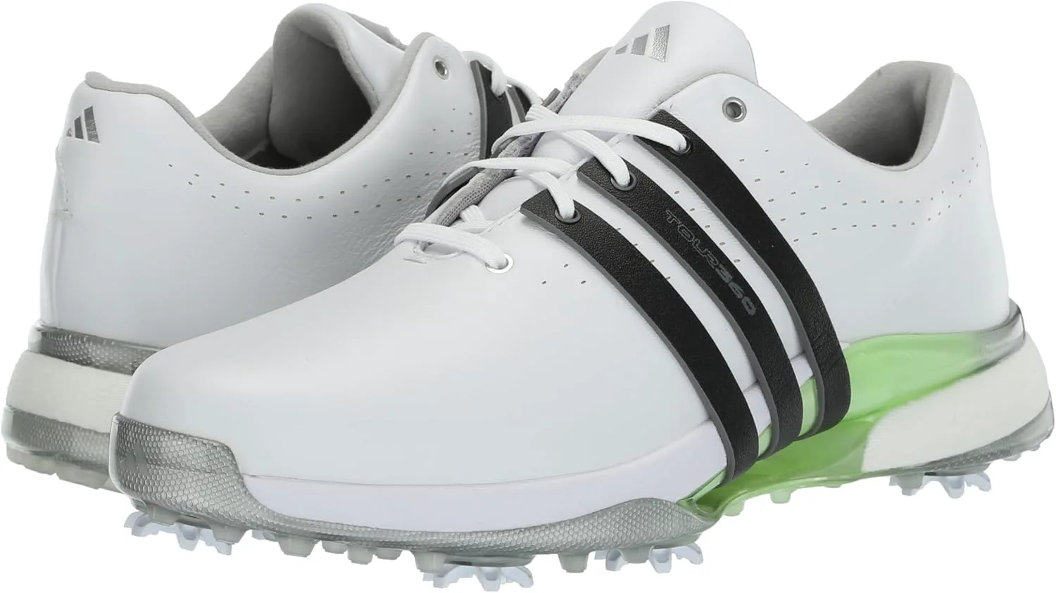 Мужские гольф-туфли Adidas Tour360 24, белый/черный/зеленый — фото 2