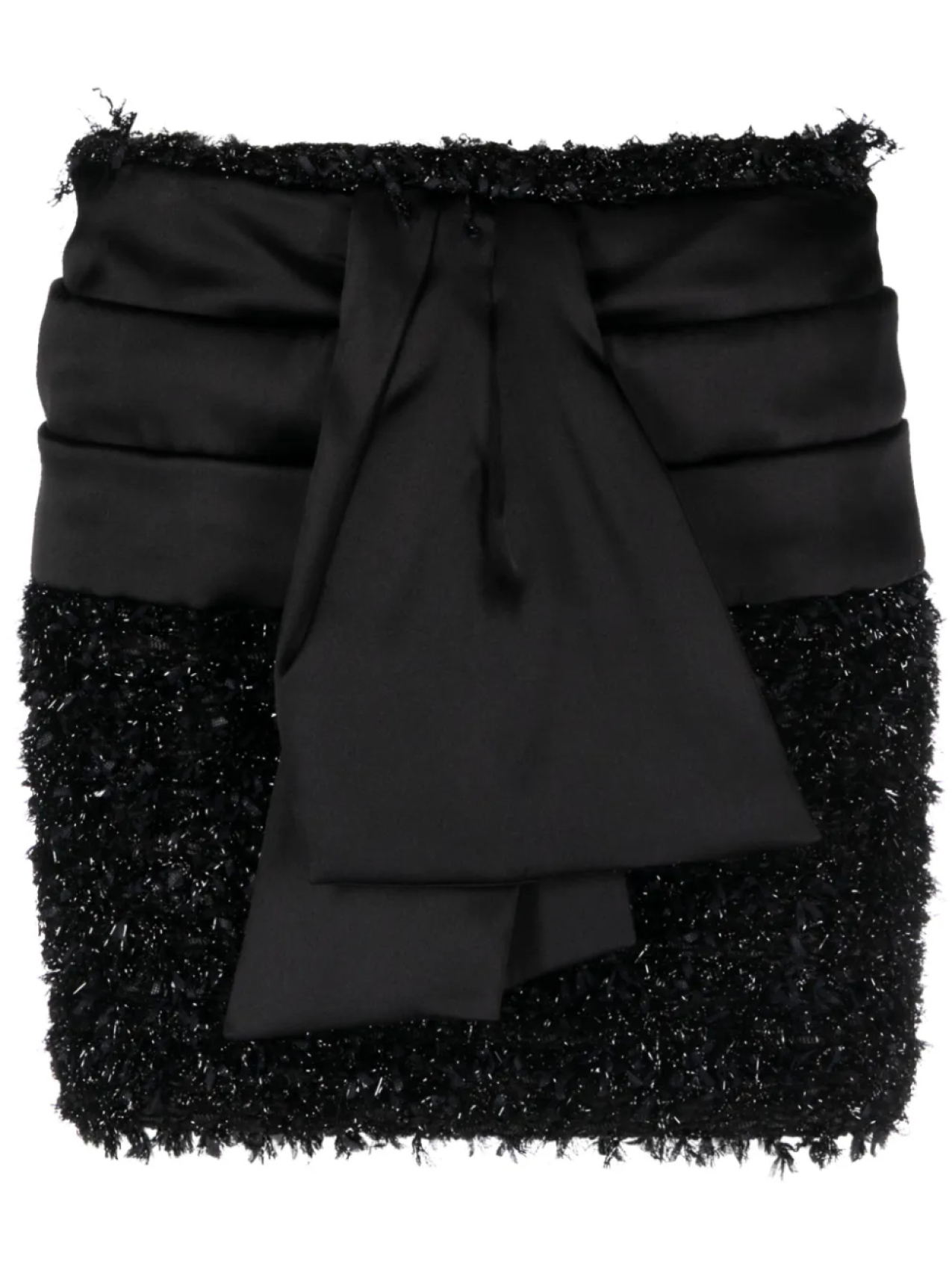 

Юбка из твида с бантом Balmain, черный