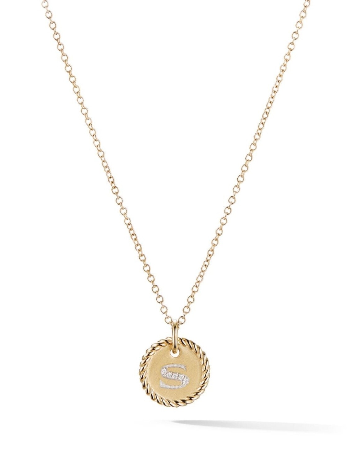 

Колье S Initial Charm из желтого золота с бриллиантами David Yurman, золотой