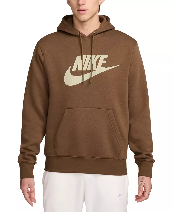 

Мужской худи Club Fleece стандартного кроя с логотипом Nike, коричневый