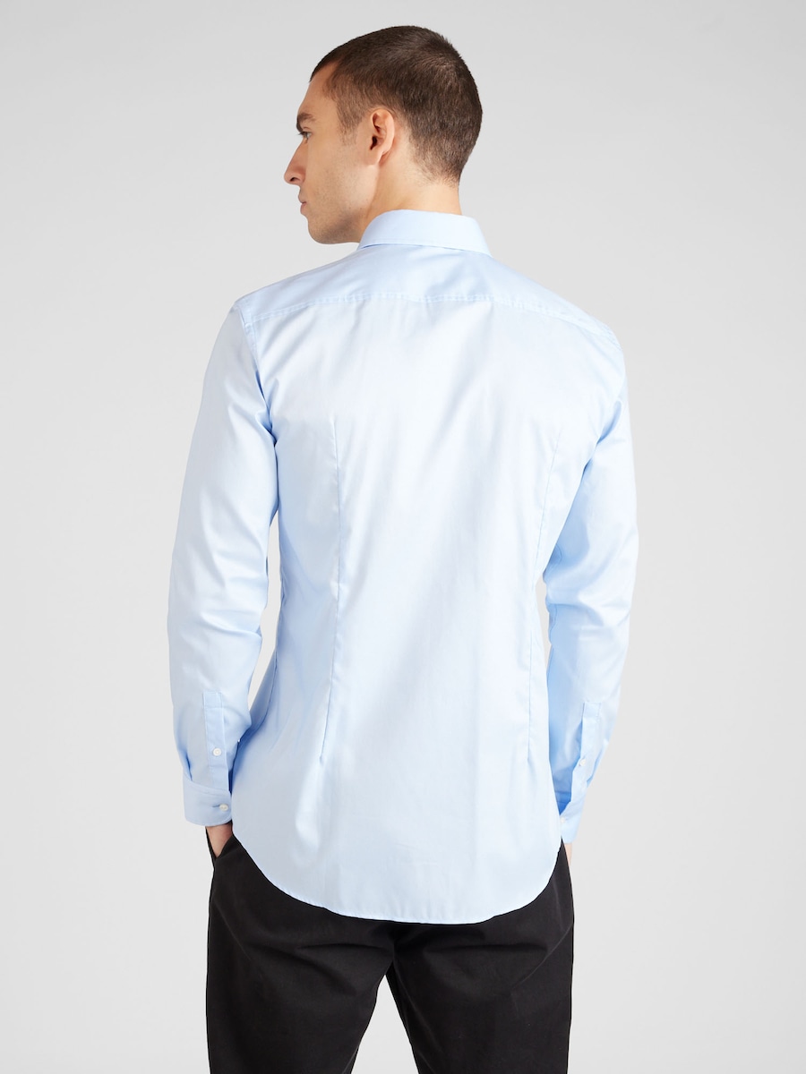 Рубашка Slim Fit на пуговицах BOSS H-HANK, светло-голубой — фото 4