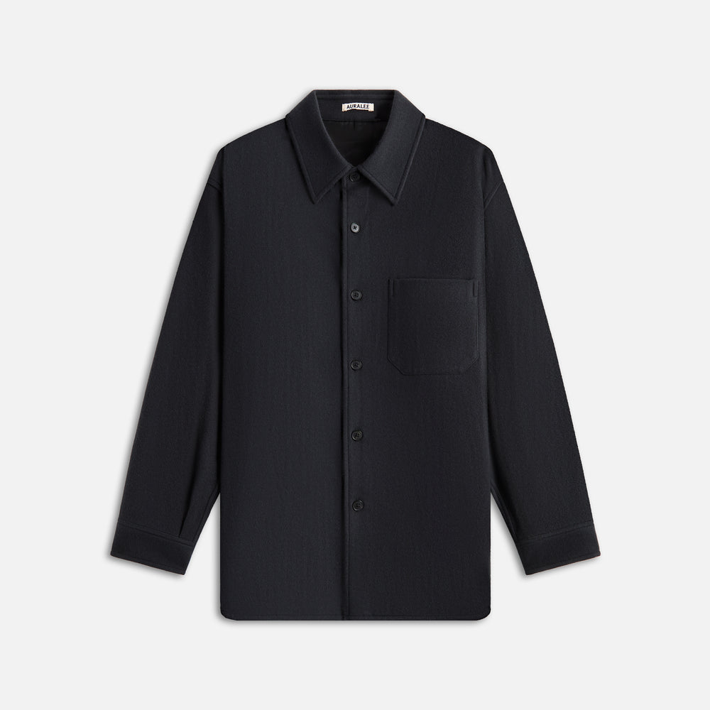 

Рубашка Auralee Brushed Super Fine Wool Flannel Shirt, цвет Ink Black