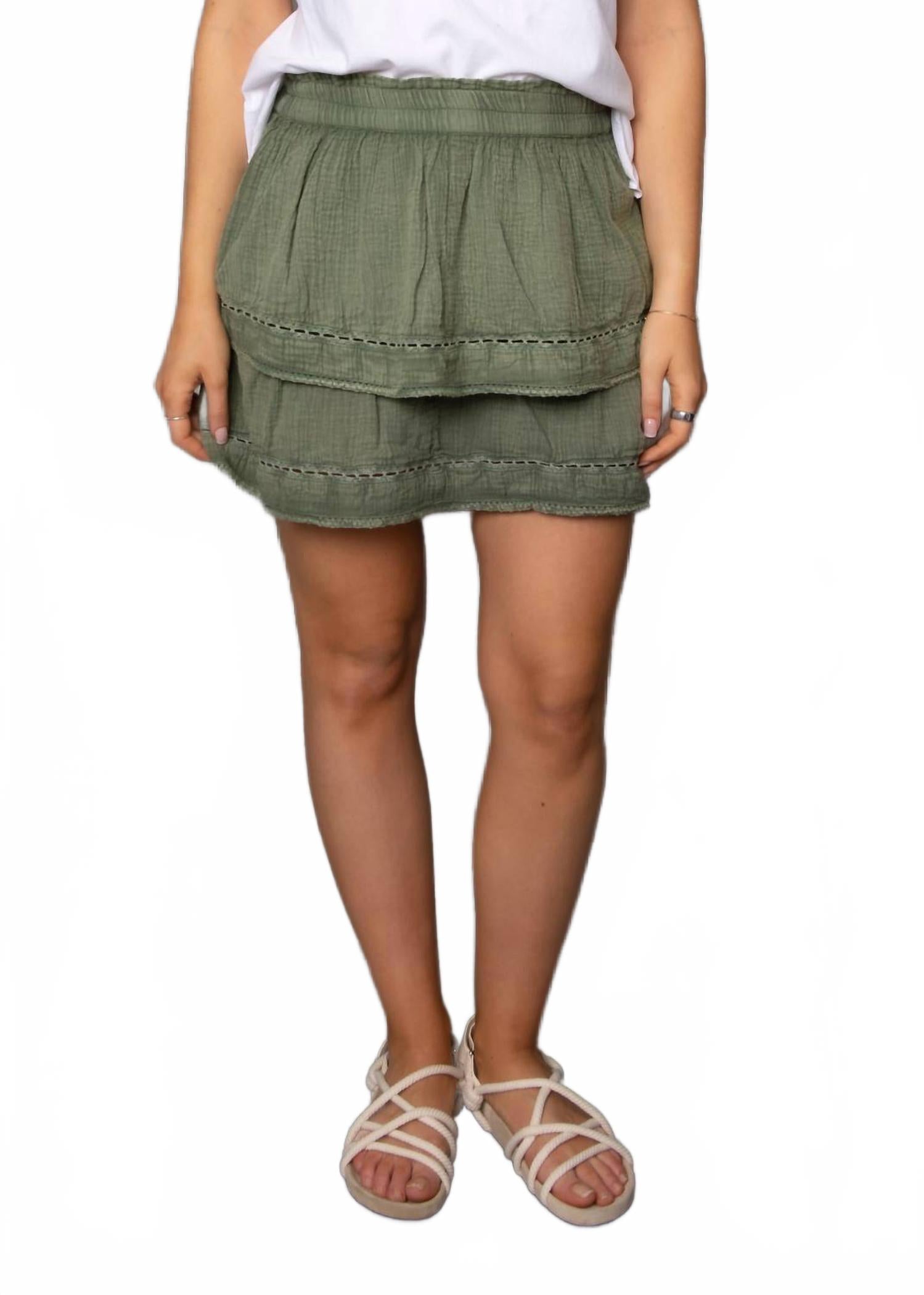 

Неле Слоистая юбка на резинке в цвете мох RD Style, Moss
