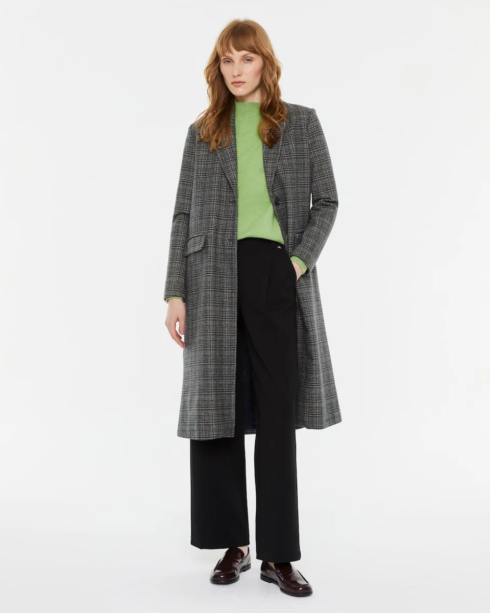 

Длинное женское пальто в клетку Andam, серый