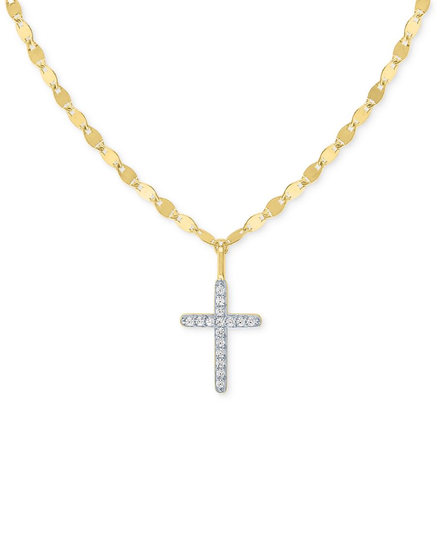 

Подвеска с бриллиантами (1/10 карата) из стерлингового серебра или стерлингового серебра с покрытием из 14-каратного золота Macy's, Gold-Plated Sterling Silver