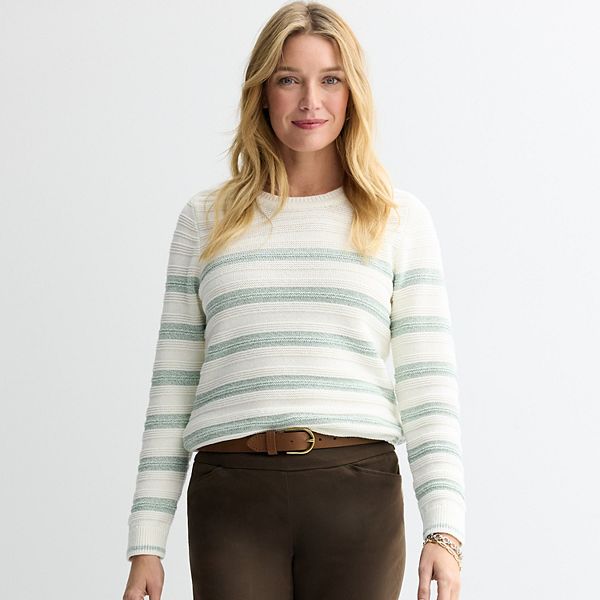 

Женский полосатый свитер Croft & Barrow, Tofu Hanover Stripe