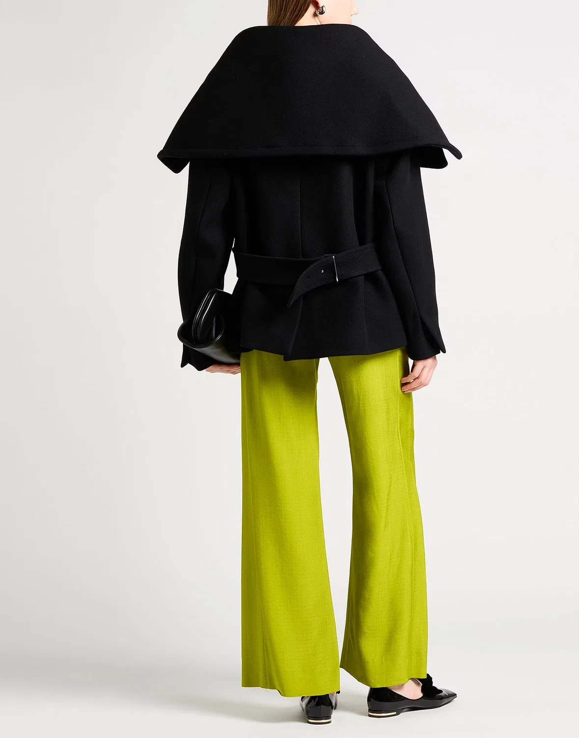 Женское однобортное пальто из шерсти Jacquemus, черный — фото 3