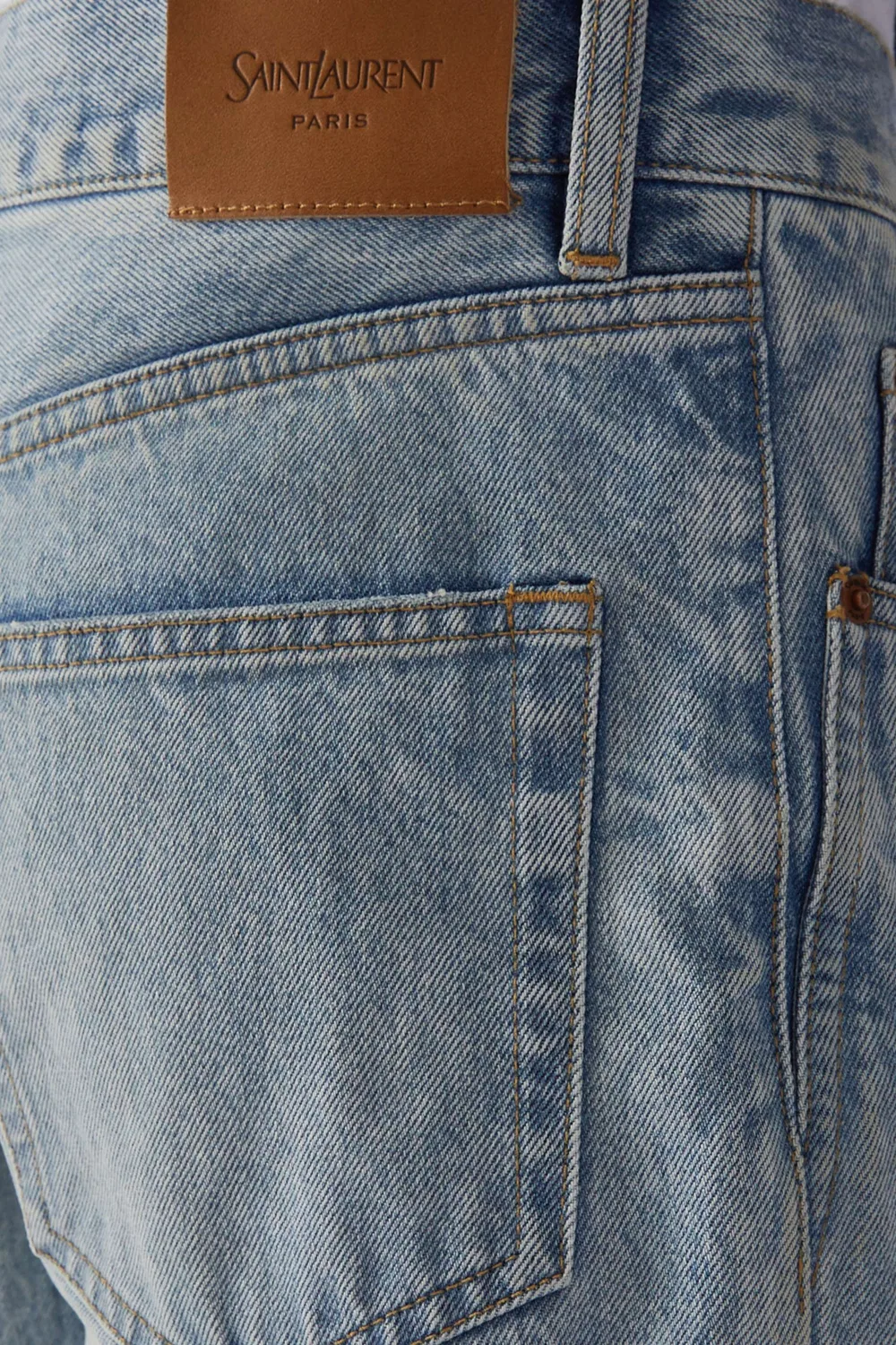 Джинсы свободные джинсовые SAINT LAURENT, синий — фото 4
