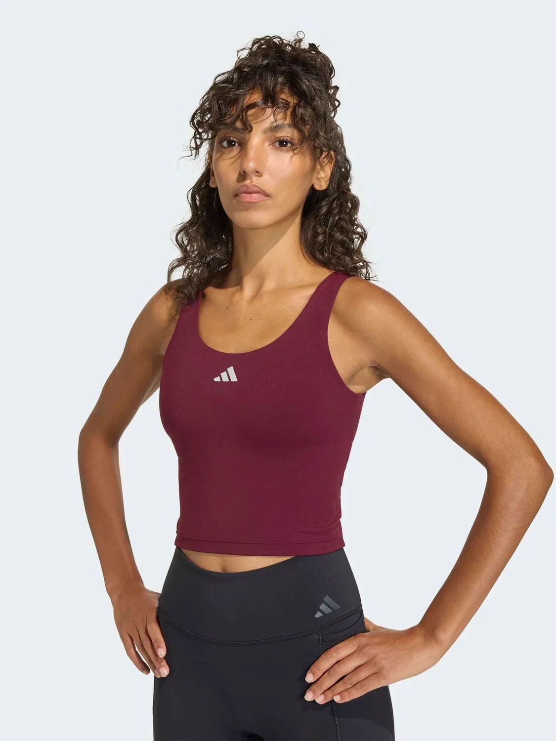 Топ женский, легкая поддержка adidas Studio All Me adidas, фиолетовый — фото 4