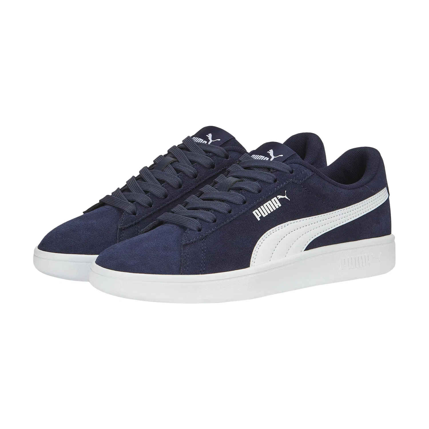 Детские кроссовки с кожаным верхом Smash 3.0 SD Jr Puma, Blau Weiss Blau — фото 3