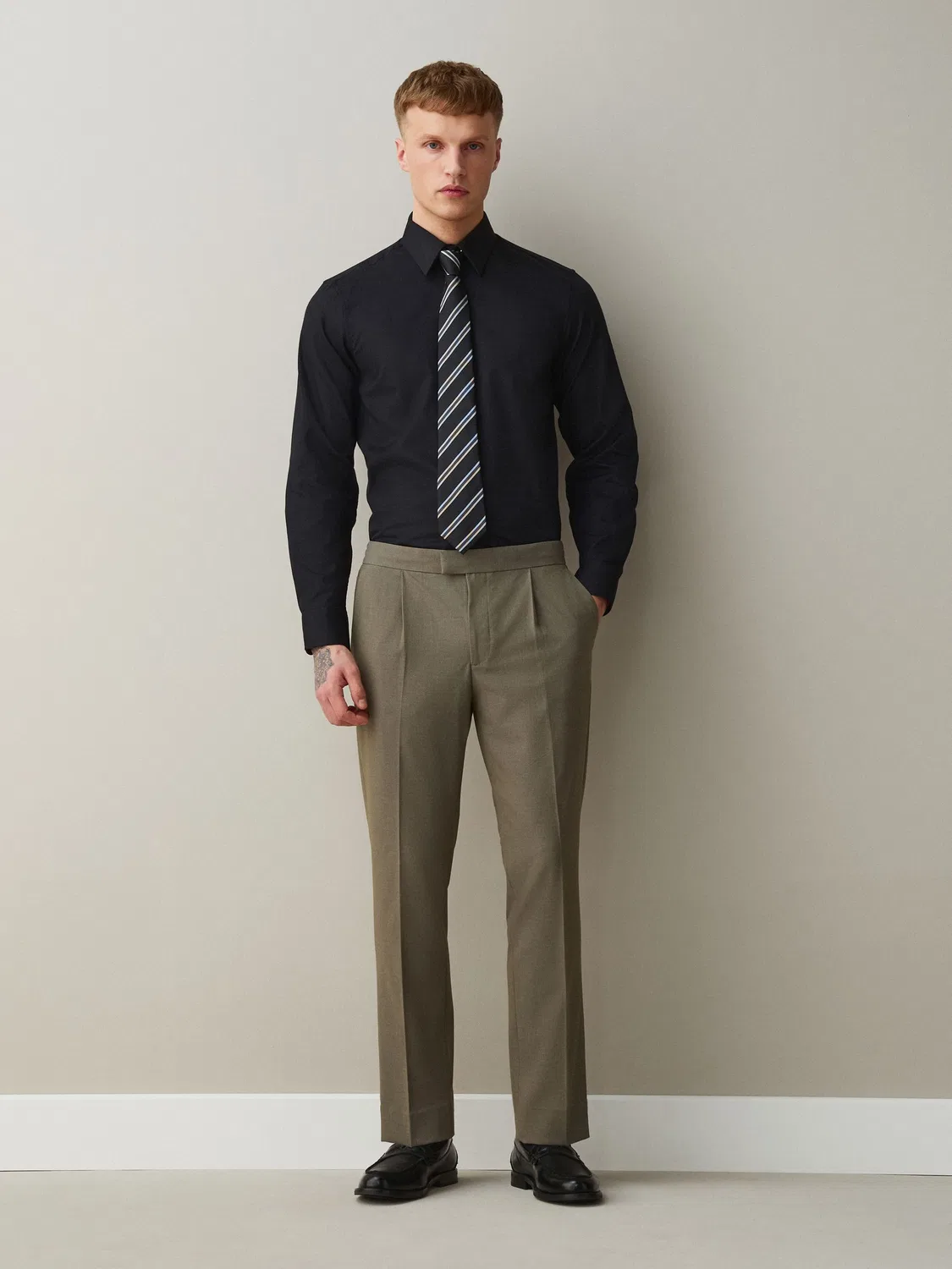 Рубашка смарт, текстурированная, Slim Fit Next, черный — фото 2