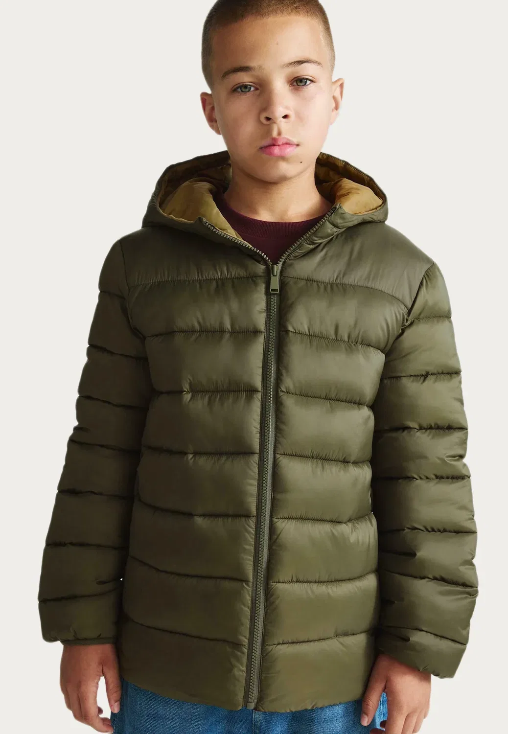Легкая стеганая пуховая куртка Stormwear (6-16 лет). - зимняя куртка Marks & Spencer, Khaki