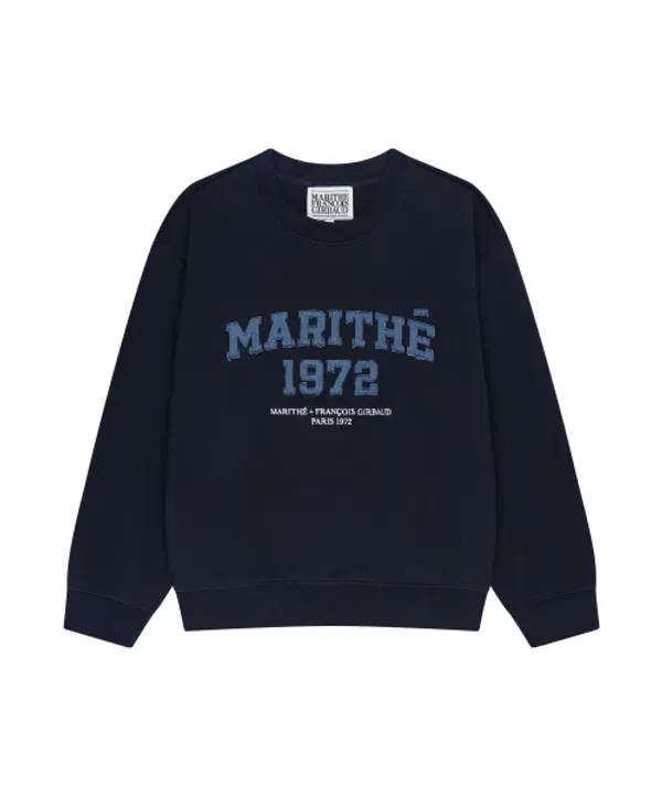 Свитшот с аппликацией джинсовой, Kids, Marithé, navy — фото 2