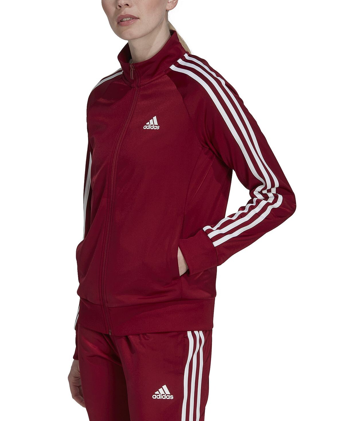 

Куртка спортивная Adidas 3-Stripe Tricot Track, бордовый