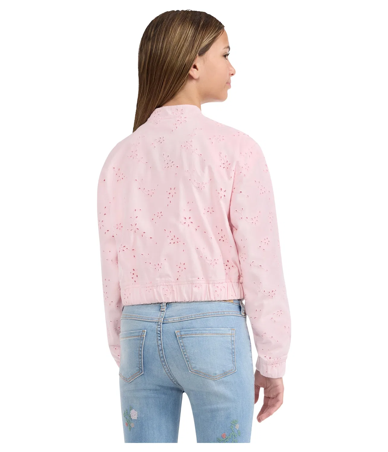 Куртка-бомбер с перфорацией (для детей постарше) Abercrombie Kids, Chalk Pink — фото 3