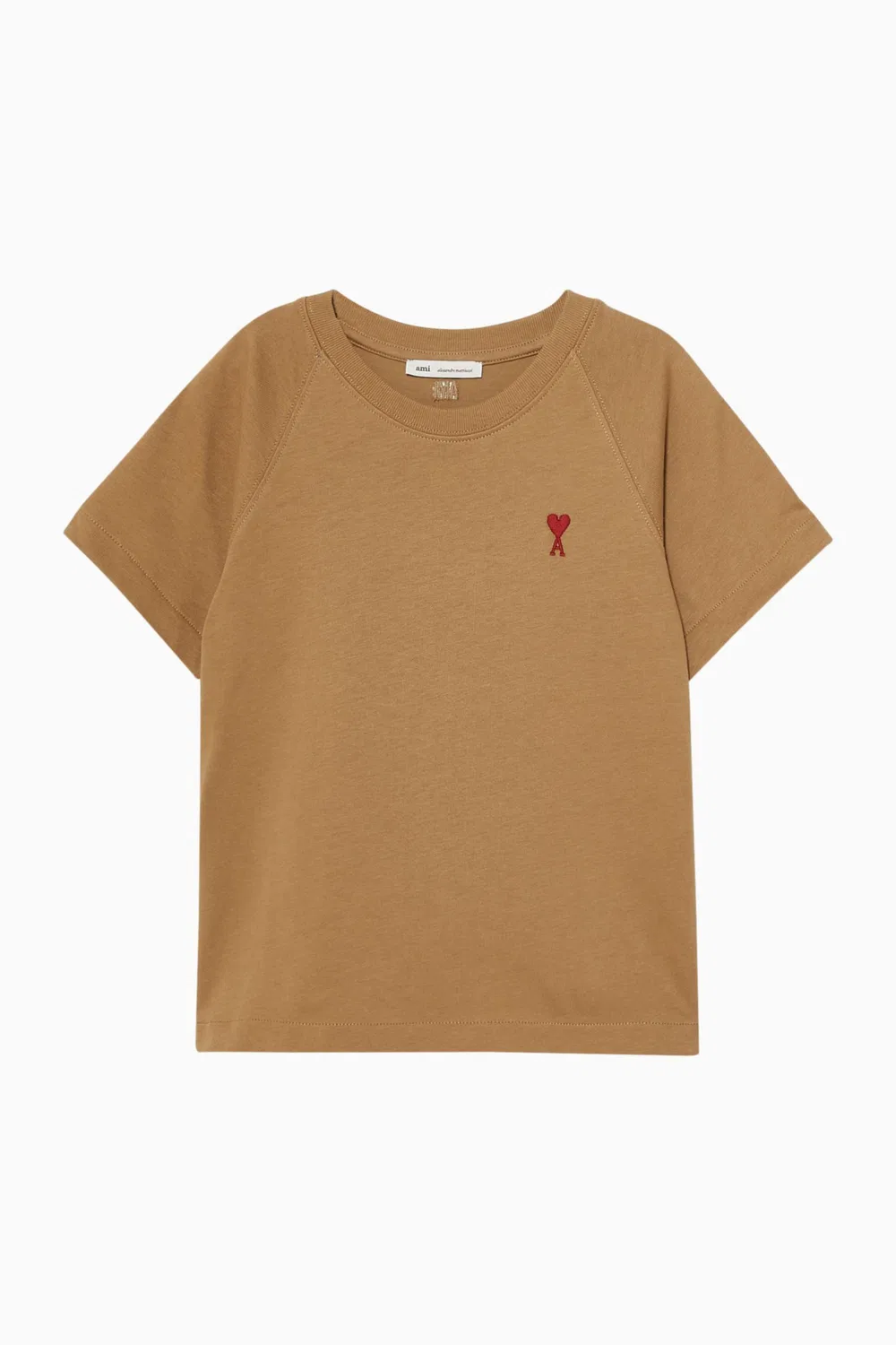 Футболка хлопковая Ami de Coeur Boxy AMI, коричневый