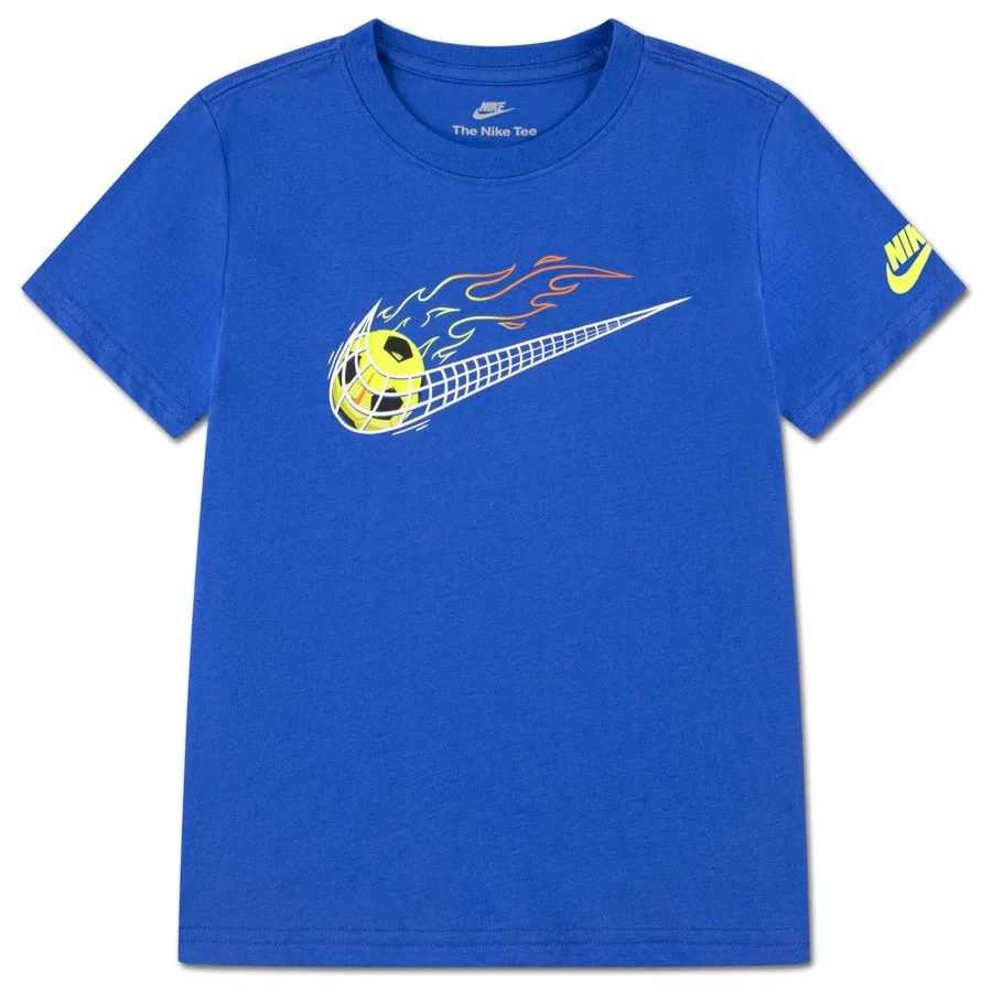 Детская футболка с принтом Nike Soccer Swoosh, Nike, Голубой