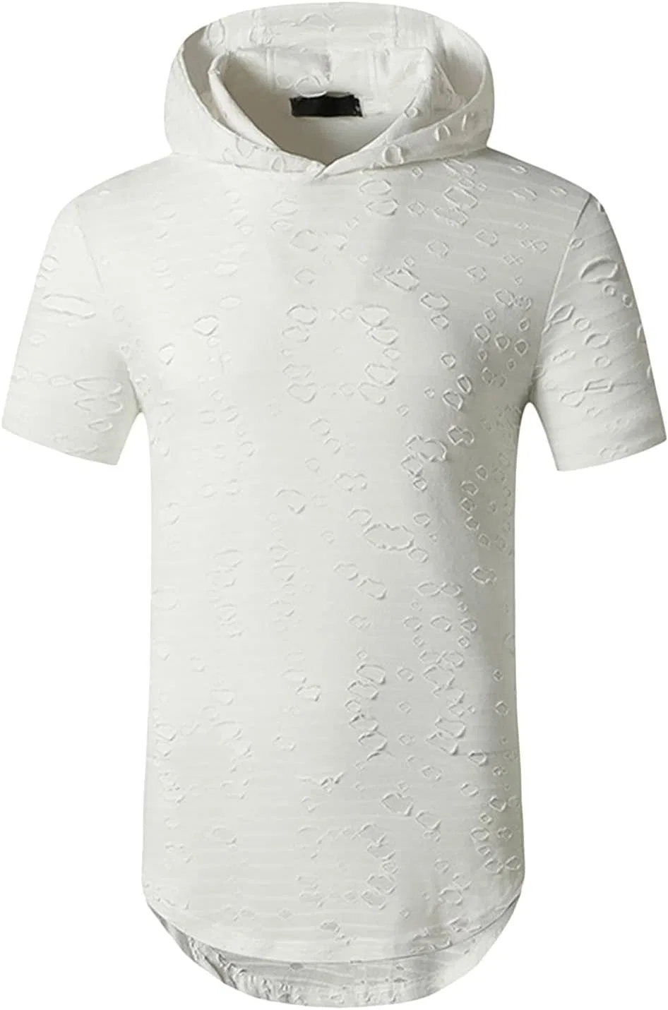 Мужская футболка с капюшоном и рваным подолом Bodybuilding Gym Tee, White
