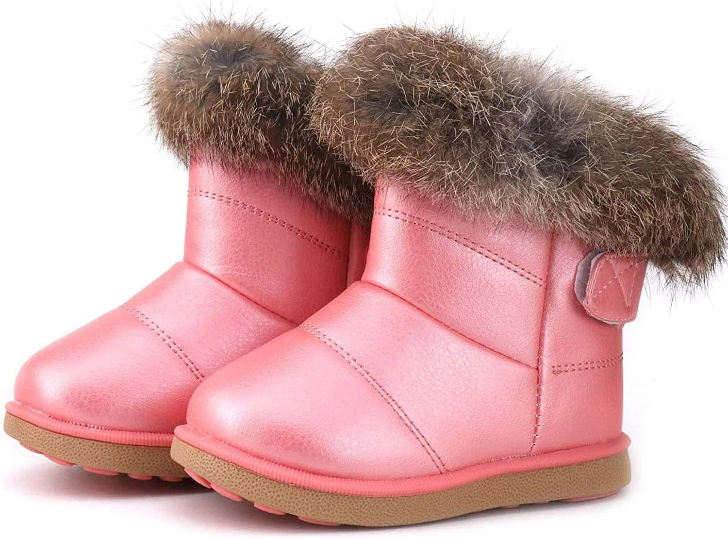 Детские зимние сапоги для девочек с меховой подкладкой FJWYSANGU, Pink