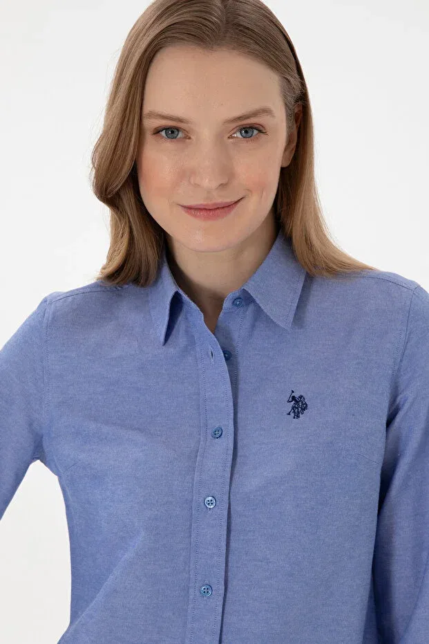 Женская рубашка с длинным рукавом Basics U.S. Polo Assn., Saks — фото 3