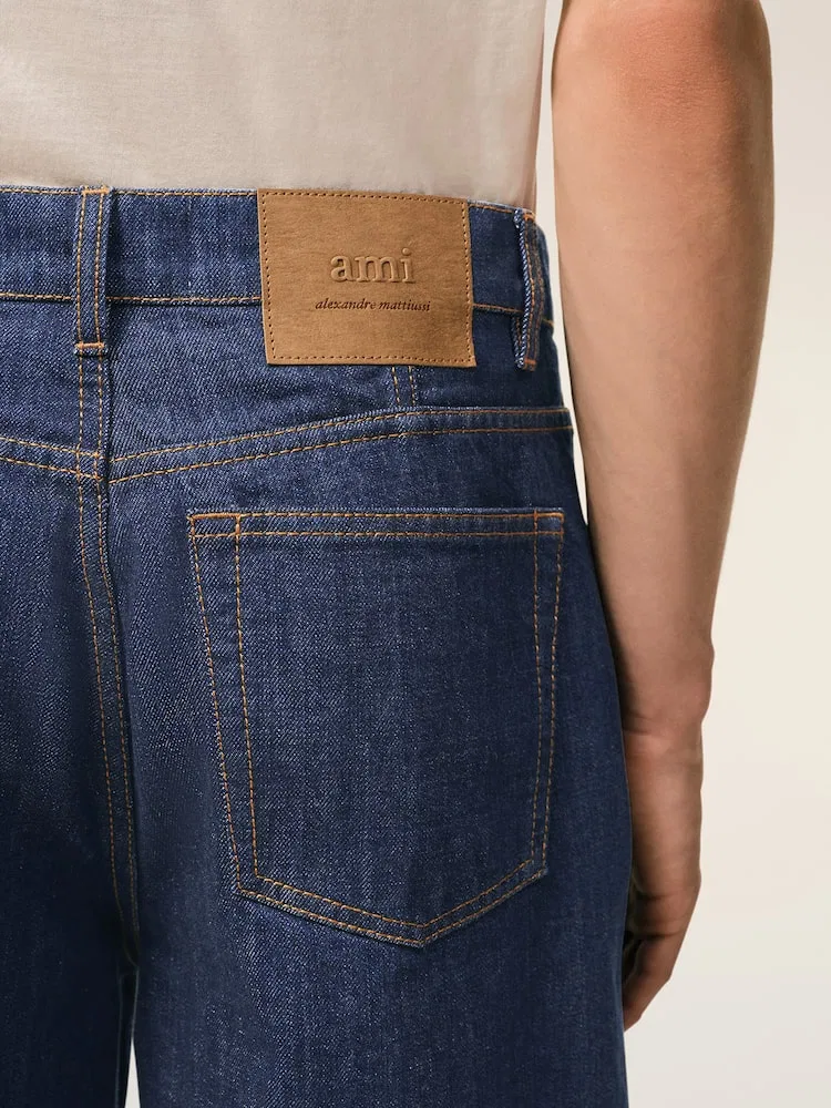 Шорты бермуды джинсовые Loose Bermuda Shorts AMI PARIS, Indigo — фото 4