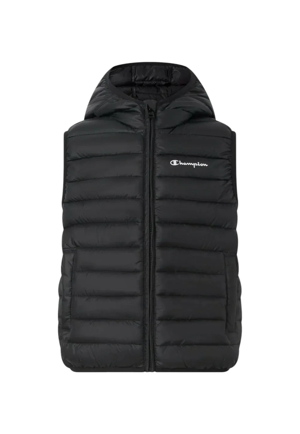 Gilet imbottito con cappuccio da bambino nero - жилет Champion, Black — фото 4