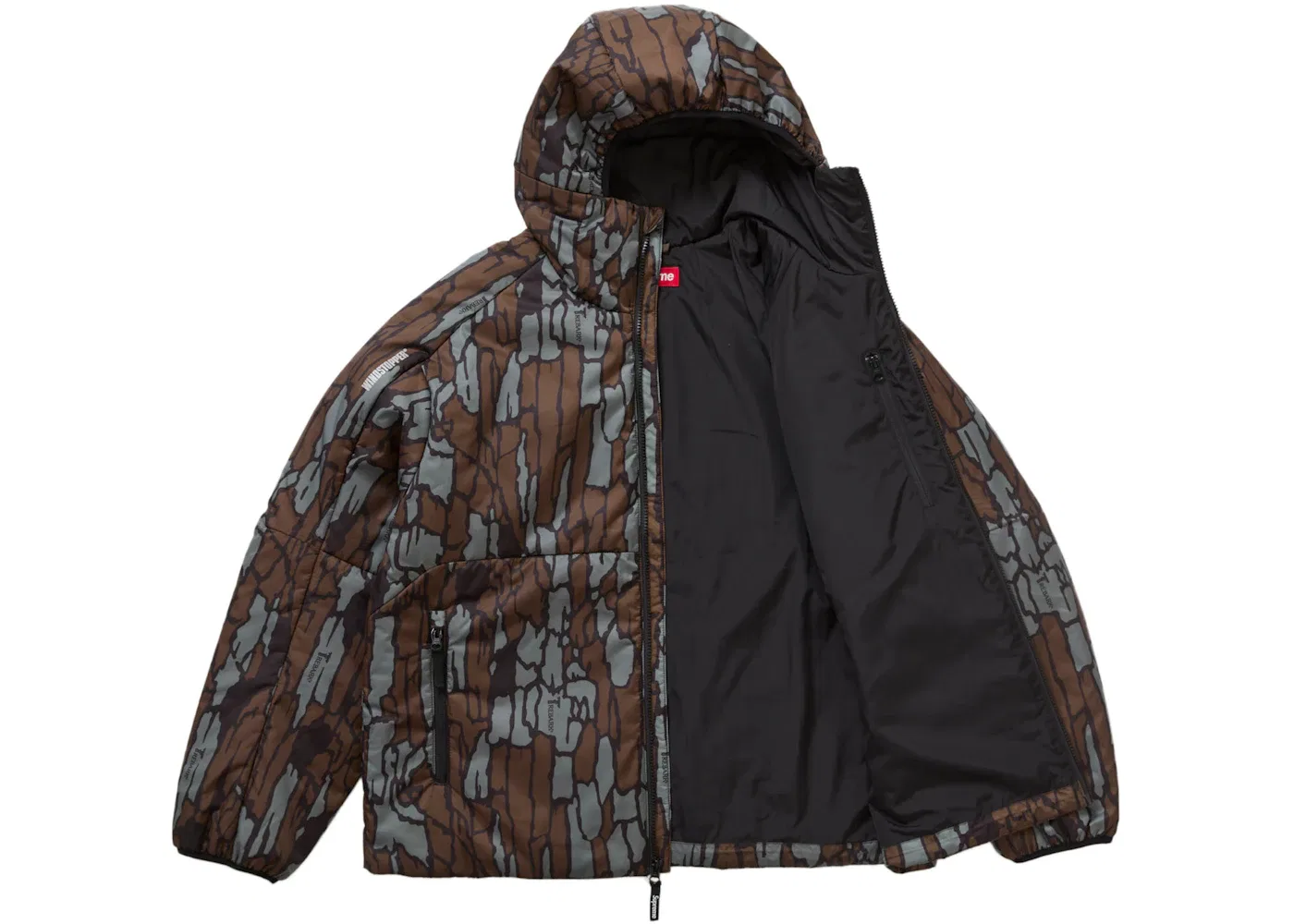 Мужская куртка утепленная ветрозащитная с капюшоном Supreme WINDSTOPPER Insulated Hooded Jacket, Mossy Oak Trebark Camo — фото 2