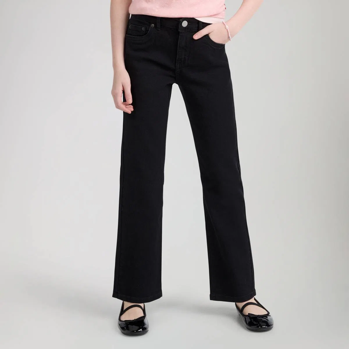 Классические джинсы-клеш для девочек 7-16 лет Levi's, Black Stretch - Dark Wash — фото 2