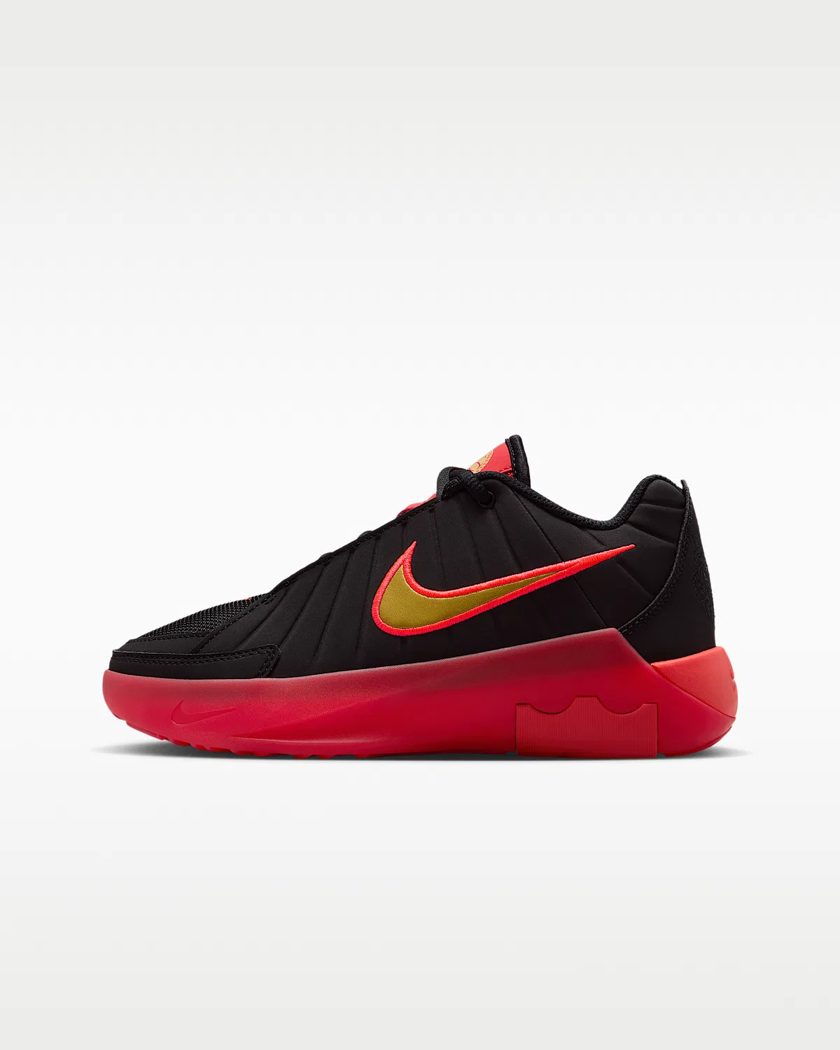 Детские баскетбольные кроссовки LeBron Witness 9, Black/University Red/Bright Crimson/Metallic Gold